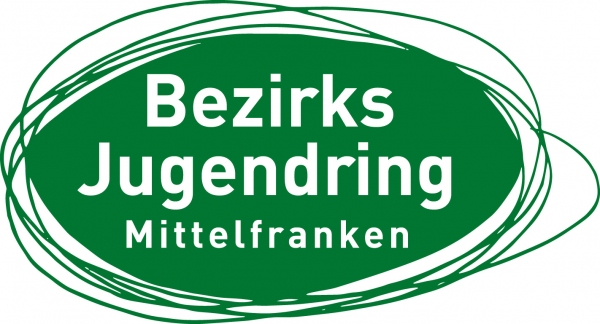 Logo: grüner Kringel mit weißer Schrift: Bezirks Jugendring Mittelfranken